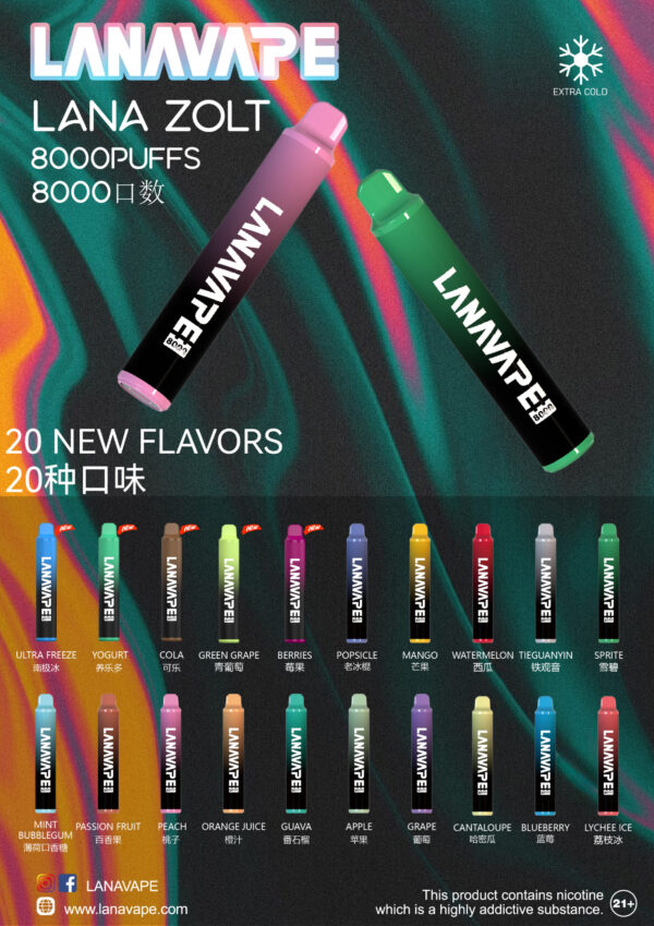 LANA 抛棄式8000口/一次性✨可充電🔋超大容量👍時尚單品🔥活動